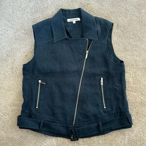Elizabeth and James Zip Up Vest with Belt